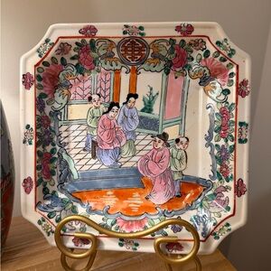 Antique Chinese Rose Medallion Porcelain Platter (c. 1910–1930)